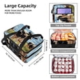 thumbnail image 3 of Cattle Large Capacity Double Layered Insulated Refrigerated Lunch Bag with Two Compartments, Carry Handle - 7.1x11.4x16.1 Inches, 3 of 6