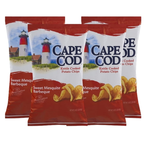 Cape Cod Waves Kettle Cooked Potato Chips, All Natural, 4-Pack 7.5 oz ...