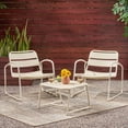 thumbnail image 2 of Crowningshield Outdoor Modern 2 Seater Chat Set, Matte White, 2 of 14
