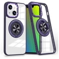 thumbnail image 5 of Xpression Cover for Apple iPhone 15 Pro Max (6.7") Transparent Hard PC Magnetic Ring Stand, Colorful Hybrid Frame Bumper [Support Car Mount] Phone Case - Clear + Purple, 5 of 10