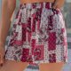 thumbnail image 2 of Pantalones cortos florales de pierna ancha, cintura elástica, pantalones cortos de verano de poliéster holgados para fiesta en la playa en casa, 2 of 5