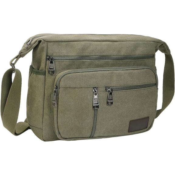 Canvas Messenger Bag, Satchel Bag Canvas Bags Crossbody Laptop Side Bag for Work School Travel