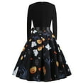 thumbnail image 7 of Edvintorg Halloween Dress for Women Long Sleeve Halloween Costumes Fashion Ladies Casual Receiving Waist Large Skirt Dresses Round-Neck Cocktail Dress, 7 of 7