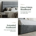 thumbnail image 4 of Amolife King Size Upholstered Lift up Storage Platform Bed Frame with Fabric Panel Wingback Headboard, Gray Blue, 4 of 9