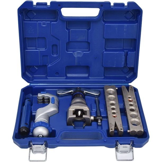 Kit de Herramientas de Abocard Herramienta de Abocard de Línea de Freno de 1/4 Pulg.-3/4 Pulg. para Tubería de Cobre y Aluminio, Incluye Cortatubos y Estuche de Almacenamiento