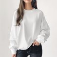 thumbnail image 2 of Camisetas Mia Muse para mujer, informales, básicas, de uso diario, de manga larga, color liso, con cuello redondo, para oficina., 2 of 5