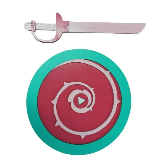 Petite Sized Rose Quartz Shield & Sword Set | Steven Universe Wooden Costume Prop