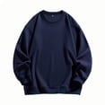 thumbnail image 2 of AherBiu Sweatshirts pour Hommes Col Rond Léger Pull Décontracté Automne Hiver Couleur Unie Classique Gym Entraînement Athlétique Course, 2 of 3