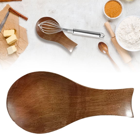 Wood Spoon Rest, Kitchen Counter Spoon Holder, Rustic & Modern Utensil Holder, Cooking Spoon Tools Holder, Larger Farmhouse Utensil Rest 3.54x7.08 Inch (1Pcs)