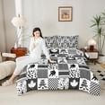 thumbnail image 4 of Homewish Sport Ice Hockey 3 Pieces Queen Comforter Set for Boys Girls,Geometric Grid Plaid Ultra Soft Bedding Sets,Ball Gamer Bedding Comforter Set Breathable,Lightweight Room Decor,Reversible, 4 of 8