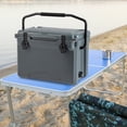 thumbnail image 2 of 25QT Hard Cooler Ice Chest with Aluminum Handle and Cup Holders, Portable Insulated Cooler for Camping, 2 of 8