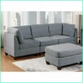 thumbnail image 3 of Modern 6pc Modular Sectional Sofa Set – Grey Linen-Like Fabric for Living Room | Grey | Fabric | Cushion Back, 3 of 16