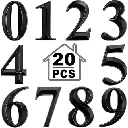 Numéros de boîte aux lettres 3D 0-9 autocollants de numéro d'adresse de 2  pouces