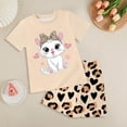 thumbnail image 2 of Toddler Baby Girl Clothes Cute Summer Short Sleeve T-Shirt Tops Shorts Clothes Sets Baby Girl Outfits,Toddler Sizes 6-12 Months 12-24 Months 2t 3t 4t 5t 6t 7t 8t 9t Children 11-12 Years, 2 of 4