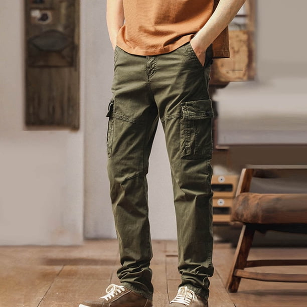Pantalones largos para hombre, cintura elástica, transpirables, cómodos, suaves, informales, de playa, de poliéster