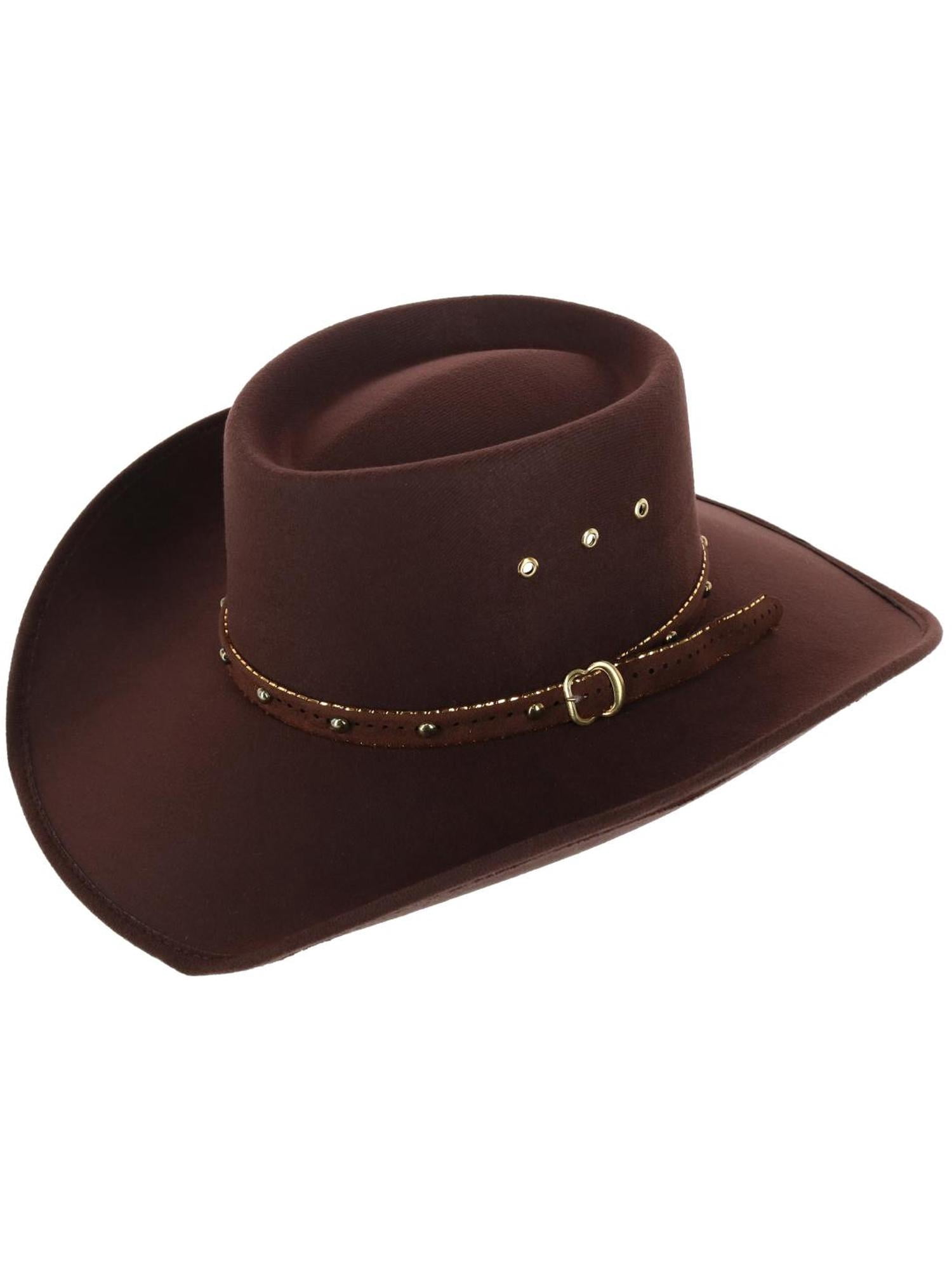 CTM  Felt Western Gambler Hat with Studded Hatband (Men)