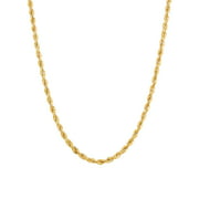 Brilliance Fine Jewelry 10K Yellow Gold Hollow 2.80MM-2.9MM Rope Chain, 18"