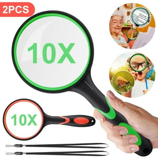 30X Handheld Magnifying Glass, EEEkit 12 LEDs Illuminated Magnifier, High  Power Handheld Lighted Magnifier, Large Double Glass Lens Acrylic  Magnifiers