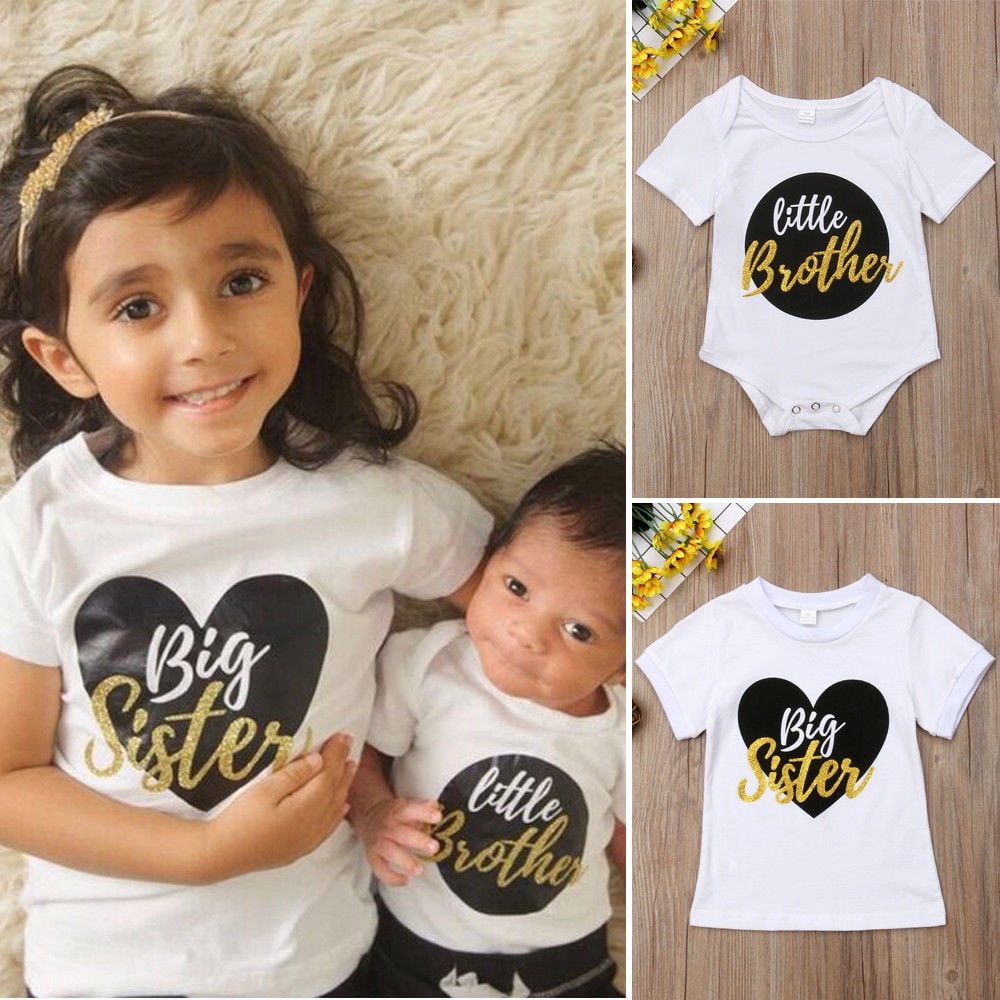 Newborn Baby Little/Big Sister Romper T-shirt+Pants Leggings Clothes Outfit Set Newborn Baby Little/Big Sister Romper T-shirt+Pants Leggings Clothes Outfit Set