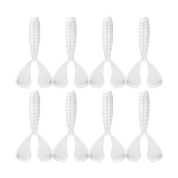 8x Señuelos de Pesca Cebos de Pesca para Lubina Pesca Grub Cebos Blandos Señuelo de Gusano Blando blanco lechoso