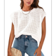 thumbnail image 3 of Top de Crochet con Cuello Redondo y Corta para Mujer, Color Cremoso, Talla L, 3 of 8