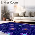 thumbnail image 2 of ODIKA 8'x10' Machine Washable Non-Slip Area Rug, Cosmic Floral Universe Starlight Celestial Galactic Heavenly High Traffic Rug, Purple, 656410, 2 of 7