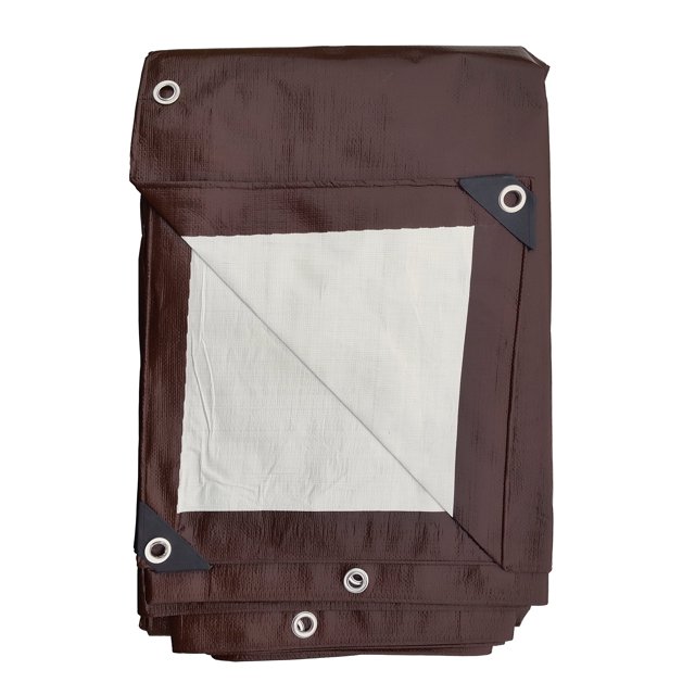 10' x 14' Brown & White Reversible Heavy Duty Tarp - 3 Pack