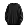 thumbnail image 4 of TKKCS Mens Fleece Crewneck Sweatshirt- Casual Daily Long Sleeve Lightweight Loose Fit Pullover Tops Black Size 2XL, 4 of 5