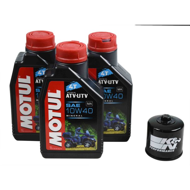 Suzuki LTA750 King Quad SynBlend Engine Oil Change Kit Motul 10W40 K&N