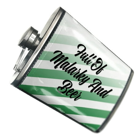 

NEONBLOND Flask Full Of Malarky And Beer St. Patrick s Day Fading Green Stripes