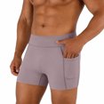 thumbnail image 2 of Men's High Waist Compression Athletic Shorts with Pockets, Breathable Tight Fit Gym Training 3 Inch Inseam Workout Bottoms for Running and Fitness, 2 of 6