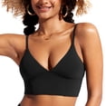 thumbnail image 1 of Top de Bikini CRZ YOGA Escote en V con Tirantes Ajustables Negro L, 1 of 5