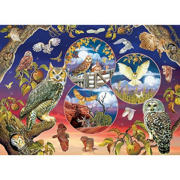 Cobble Hill 1000 Piece Puzzle - Owl Magic - Sample Poster Included