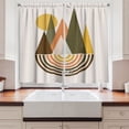 thumbnail image 2 of Ambesonne Boho Kitchen Curtains, Triangular Mountains Lines Art, 55"x36", Army Green and Earth Yellow, 2 of 3