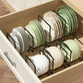 thumbnail image 2 of SUNFIOCN 4PCS Plate Holders Organizer, Metal Dish Storage Dying Display Rack for Cabinet, Counter and Cupboard - Black? 2 Small and 2 Large, 2 of 8
