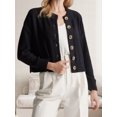 thumbnail image 5 of LMLYSoH Women's Crew Neck Knit Cardigan Basic Long Sleeve Solid Color Button Down Sweater Outwear, 5 of 9