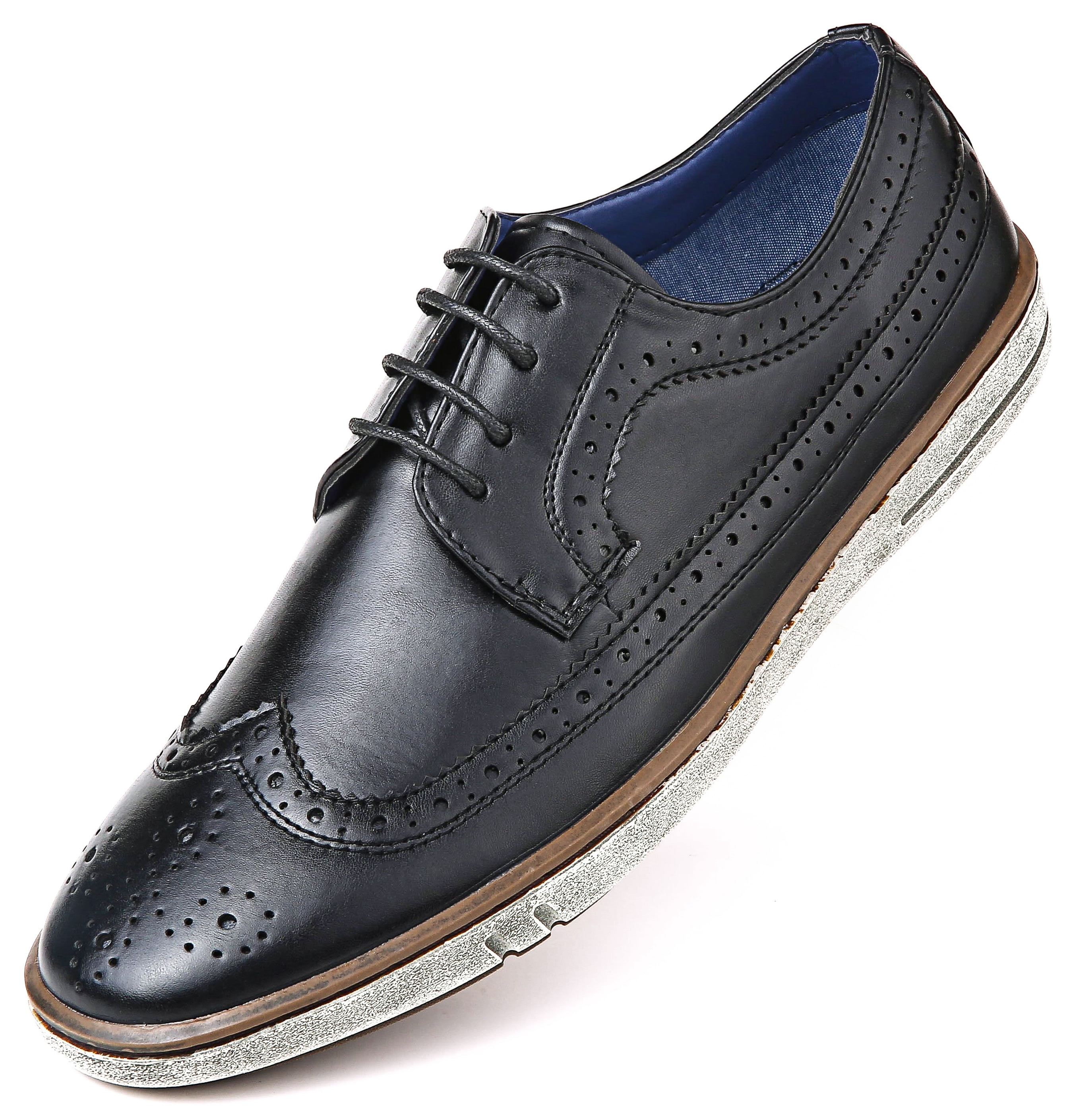 Mio Marino Round Toe Casual Brogue Design Dress Shoes for Men