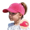 thumbnail image 5 of RTKFRFLM Girls Ponytail Baseball Cap Criss-Cross High Bun Summer Sun Hat Hot Pink One Size, 5 of 5