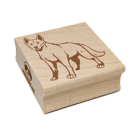 Dingo Australian Wild Dog Square Rubber Stamp Stamping Scrapbooking Crafting - Medium 1.75in