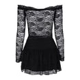 thumbnail image 4 of Vestido Conjunto de falda y top con retazos de encaje para mujer Ropa de primavera y verano negra Y2K Ygjytge Negro T L para Mujer, 4 of 9