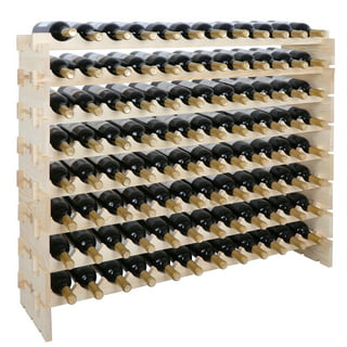 RTA 30 Bottle Wooden Wine Rack for Self Assembly Galvanised Steel