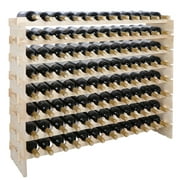 Zeny Home Pub Solid Wood Wine Rack - Freestanding Storage Display for Wine Lovers Four Different Sizes Suitable for Different Storing Amount (96 Bottles, 8 Tiers x 12)