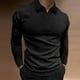 thumbnail image 1 of pstuiky manga larga de hombre, Camisa de color liso para hombre, jersey con solapa y botones de tira vertical, manga larga Tops de hombre xxl, 1 of 6