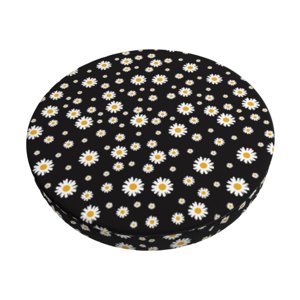 Easygdp Daisy Print Easy To Install Bar Stool Covers&Stool Covers Round&Elastic Stool Cover, Barstool Covers,Washable&Bottom With Elastic Edge-12 inch