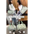 thumbnail image 4 of CHAO Bolsa de gimnasio para mujer, pequeña bolsa de viaje con compartimento para zapatos, bolsa de lona para deporte, fin de semana, yoga, natación, color negro y gris, 4 of 5