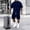Navy, variant on Men's 2 Piece Outfits Casual Oversized Tracksuit Cargo Shorts Muti Pocket Summer Athletic Drop Shoulder Sleeve Joggers Sportwear Set Big and Tall Size S-3XL Sky Blue