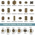 thumbnail image 2 of 360 Pcs 24 Styles Tibetan Alloy Spacer Beads Bronze Beads Metal European Loose Beads Large Hole Loose Beads, 2 of 6