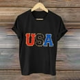 thumbnail image 2 of Raeneomay Oversized T Shirts for Women Casual Independence Day Letter Print Pullover Short Sleeve T-Shirt Tops Shirt, 2 of 4