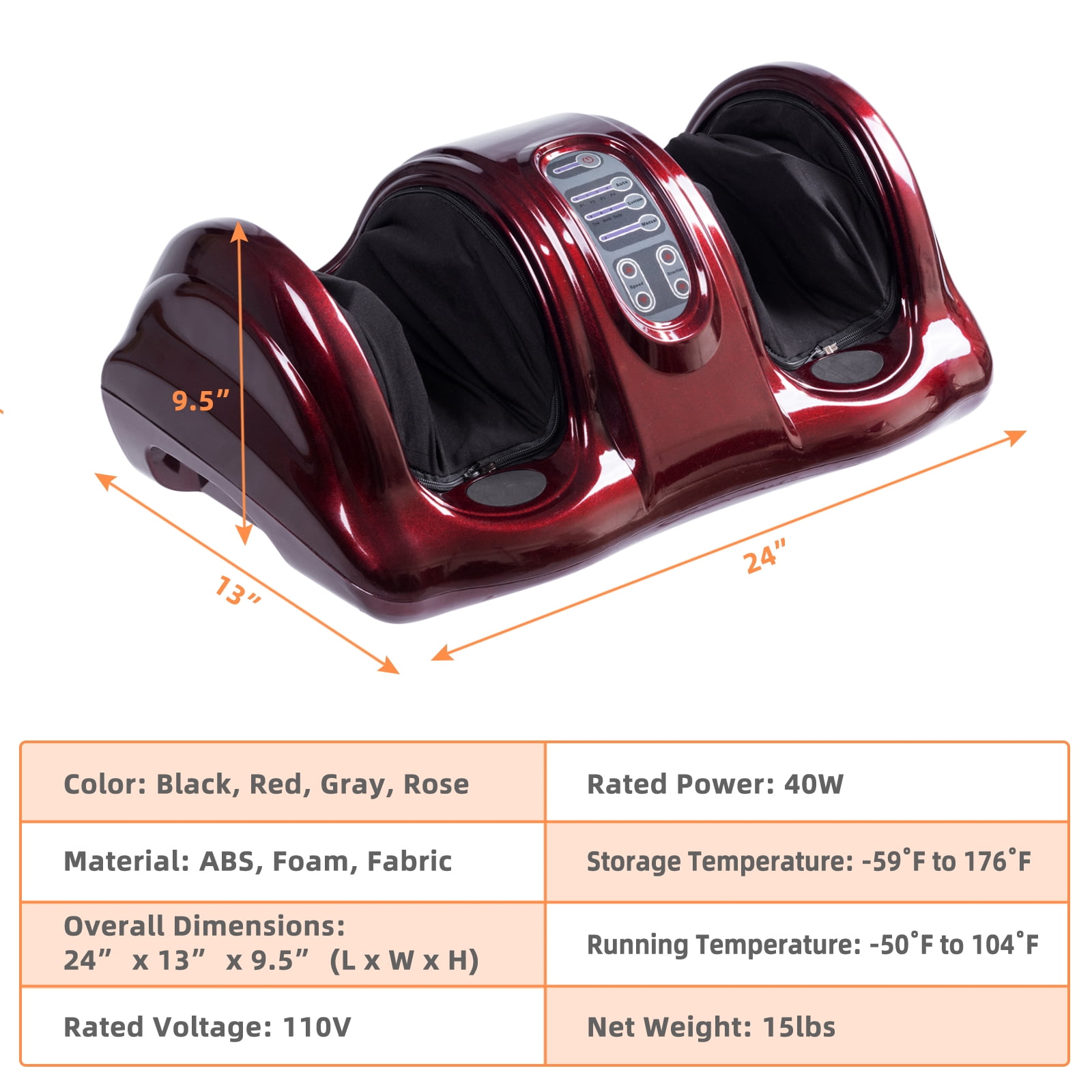 Giantex Foot Massager Machine, Electric Therapeutic Shiatsu Foot Calf Massager w/Kneading & Rolling for Foot & Ankle Pain, Burgundy