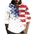 thumbnail image 2 of 4th of July Hoodie American Flag Hoodies for Men 4th of July Hoodies for Men American Flag Hoodie Patriotic Hoodies for Men Printed Vintage Casual Long Sleeve Button Drawstring Hoodies Sweatshirt, 2 of 5